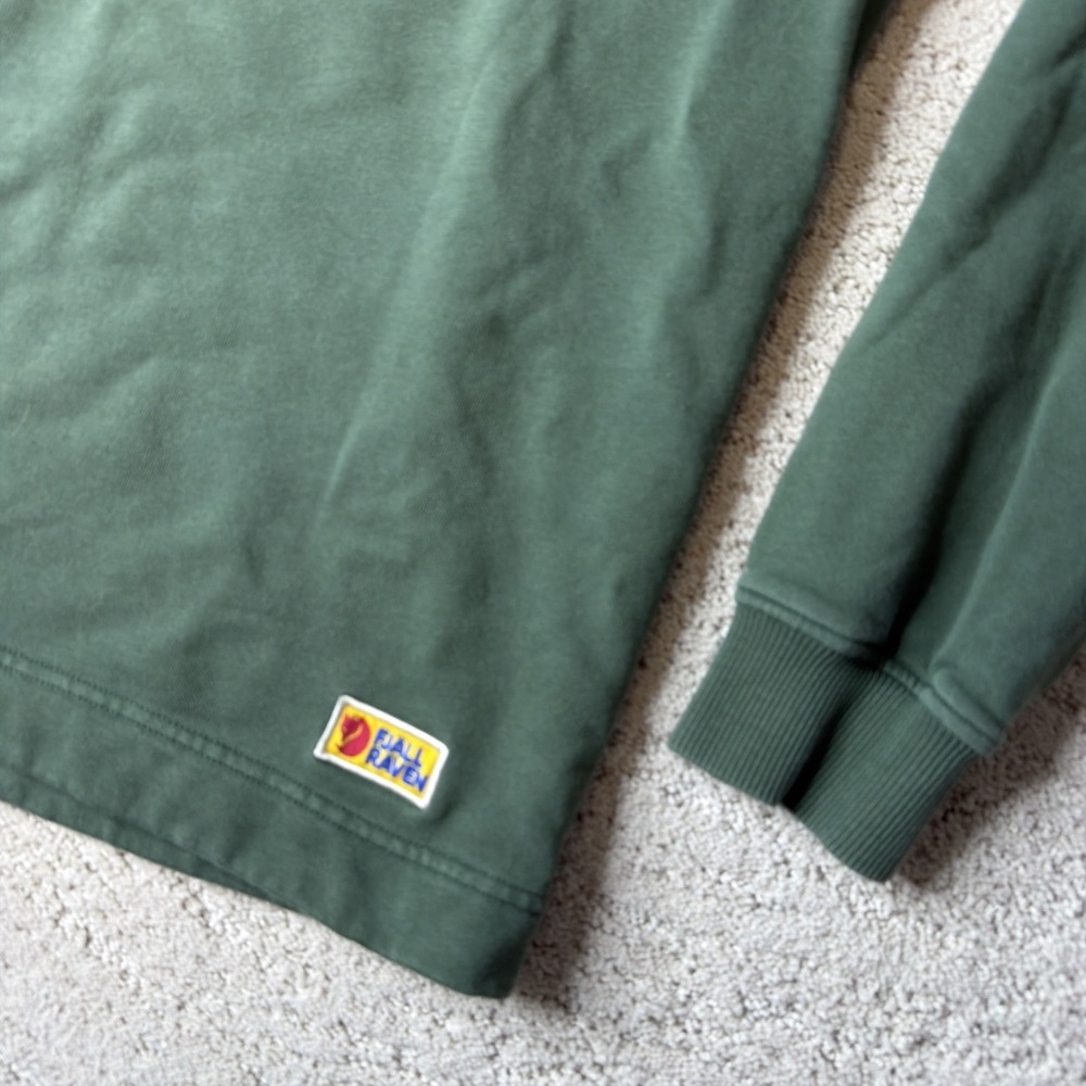 Women's Fjall Raven Small Green Pullover Hoodie Basic - Picture 2 of 7